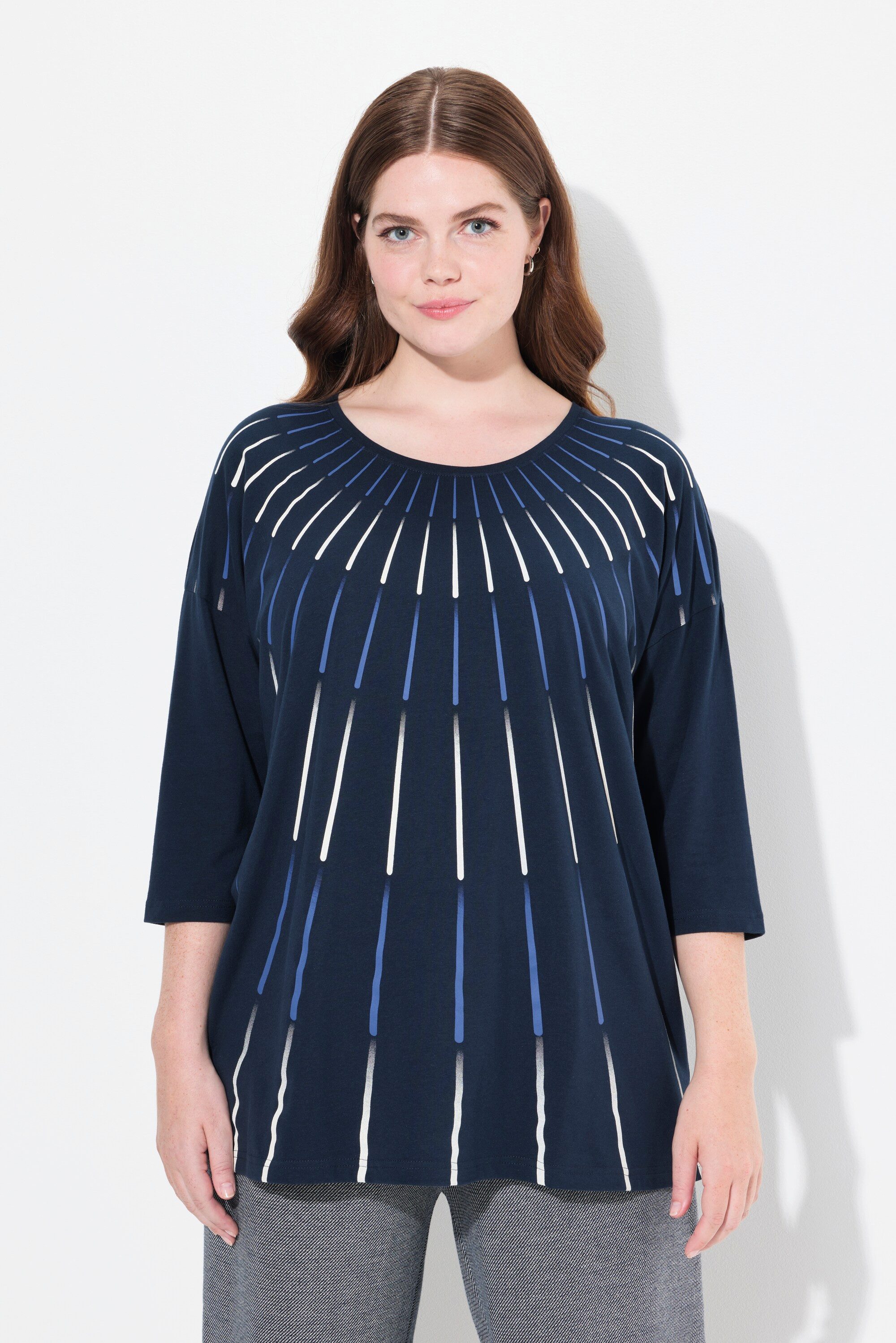 Ulla Popken Longsleeve Shirt Oversized Rundhals günstig online kaufen