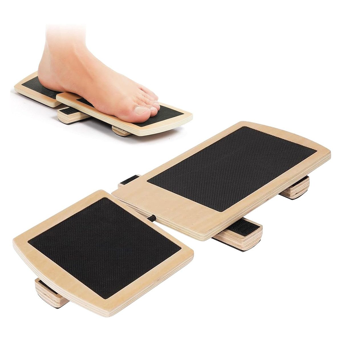 Balanceboard Einbeiniges Balance Board, Rutschfestes Wackelbrett aus Holz für
