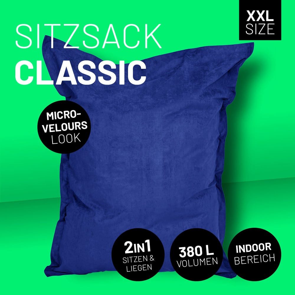 Lumaland Sitzsack Luxury Riesensitzsack XXL Bodenkissen, 380L 140x180cm was günstig online kaufen