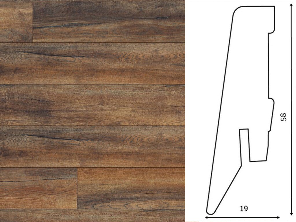 KRONOTEX Sockelleiste Sockelleiste Harbour Oak D3570 Dekor Ktex 1, L: 240 cm