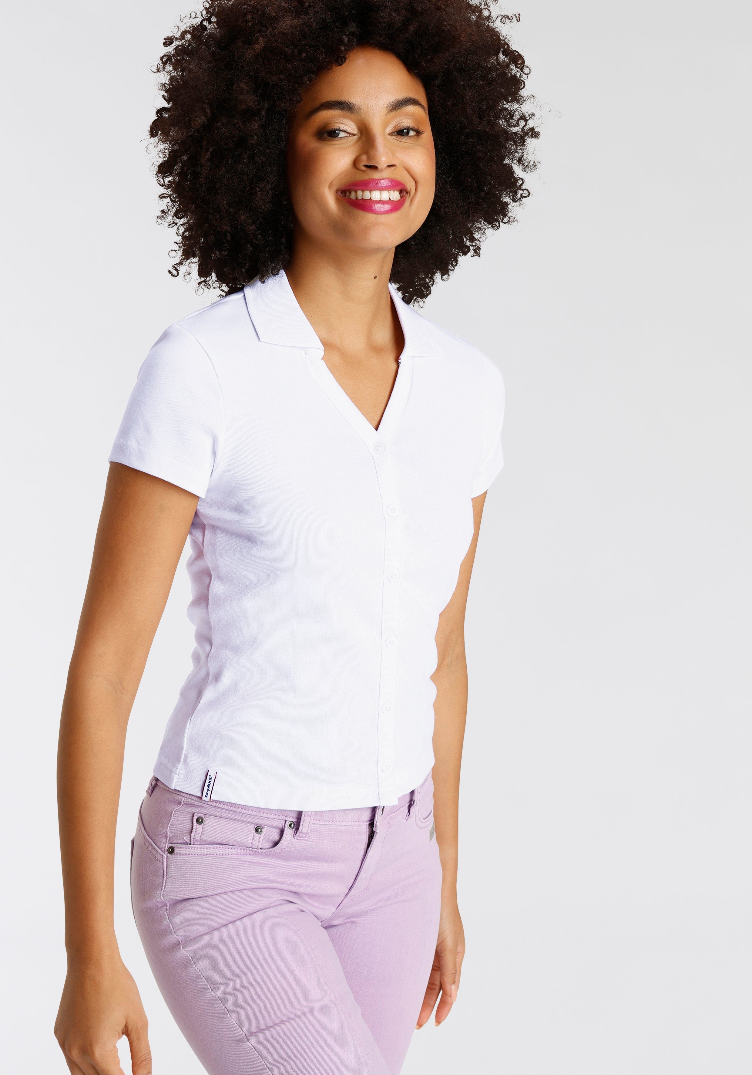 KangaROOS Poloshirt Kurzarm, figurbetonter Schnitt, aus Baumwolle günstig online kaufen