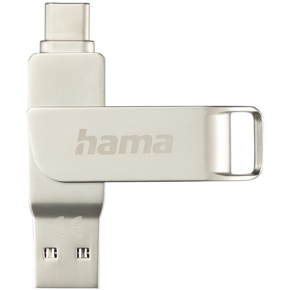 Hama Hama C-Rotate Pro 256GB USB-C Stick - Silber USB-Stick (Robust und langlebig)