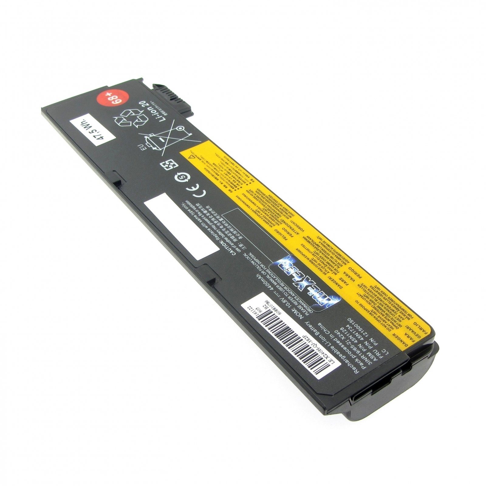 Wh, Laptop-Akku, 10.8V, für Lithium-Ionen 4400mAh LiIon, MTXtec Zellen, (LiIon) T460p (20FW) 48 6 ThinkPad Akku LENOVO