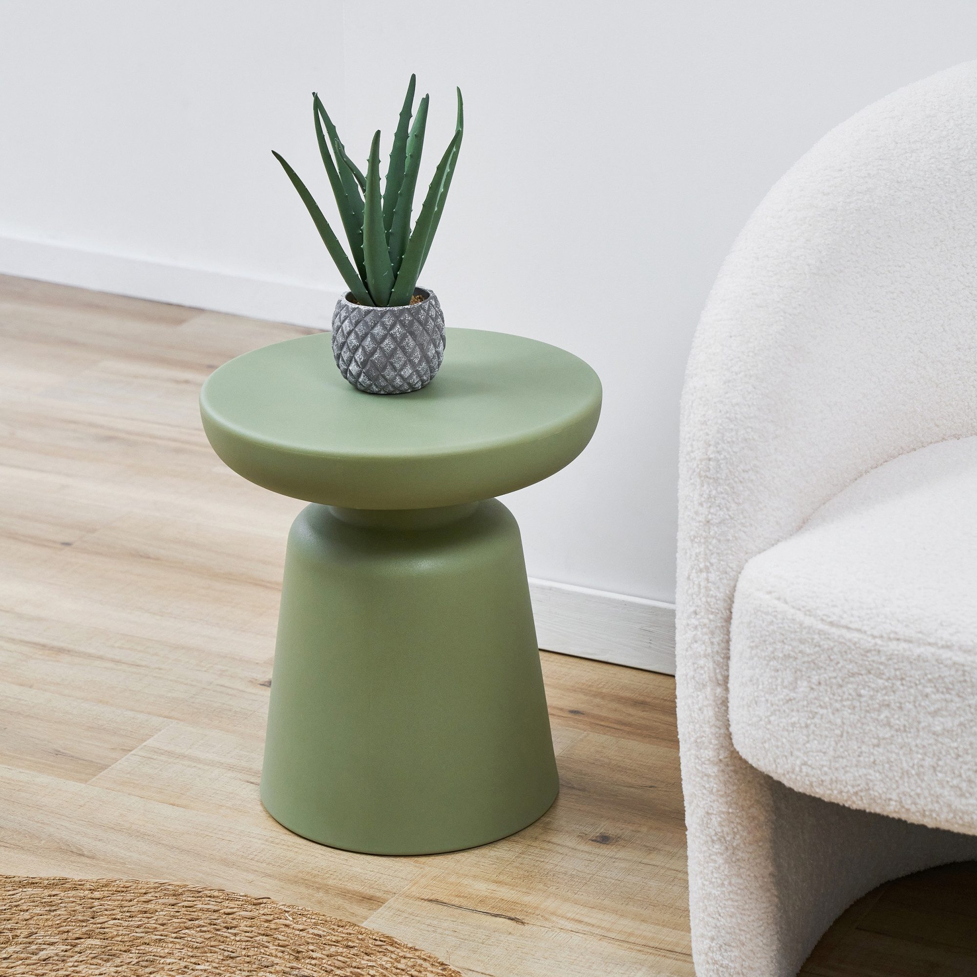 en.casa Beistelltisch, »Posio« Sofatisch 44xØ40 cm Kunststoff rund Pilzform günstig online kaufen