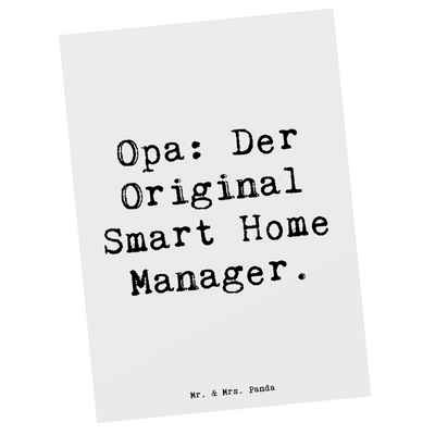 Mr. & Mrs. Panda Postkarte Opa Smart Manager - Weiß - Geschenk, Postkarte, Dankeskarte, Einladun, Langlebiger Druck