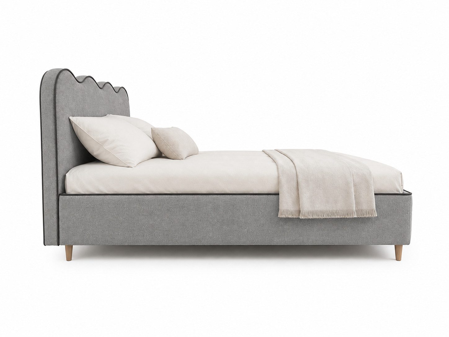 Labett Polsterbett Polsterbett Elegantes Bett COCO mit rundem Kopfteil & großem Stauraum, Polsterbett mit Matratze H3 oder H4