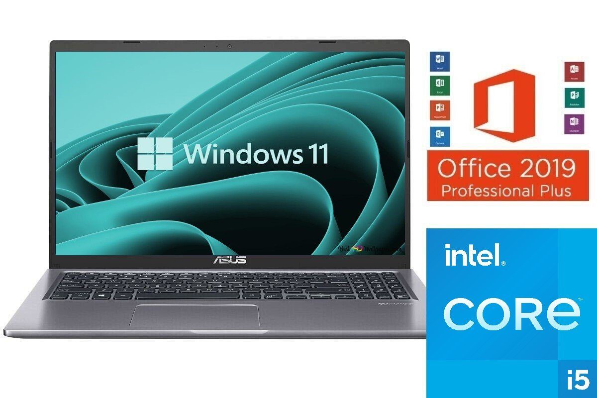 Asus F515, 8GB RAM, Notebook (39,00 cm/15.6 Zoll, Intel Core i5 1035G1, UHD  Grafik, 0 GB HDD, 256 GB SSD, Windows 11 Pro inkl. Microsoft Office 2019  Professional)