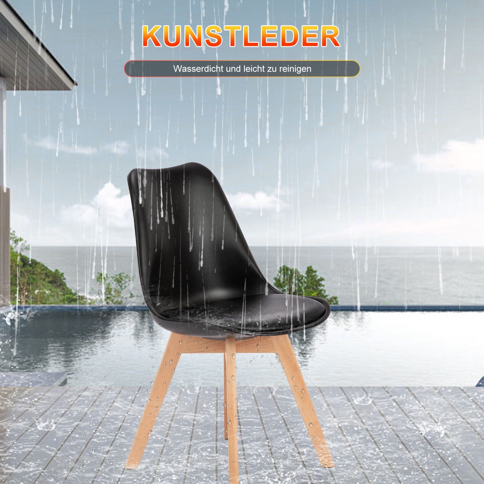 SURFOU Esszimmerstuhl 4er Set Küchenstühle Essstühle Dining Chair Polsterstuhl, für Küche Schlafzimmer Esszimmer mit Rückenlehne Armlehnenstuhl