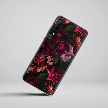 DeinDesign Handyhülle Rose Blumen Blume Dark Red and Pink Flowers, Huawei P30 Lite Premium Silikon Hülle Bumper Case Handy Schutzhülle