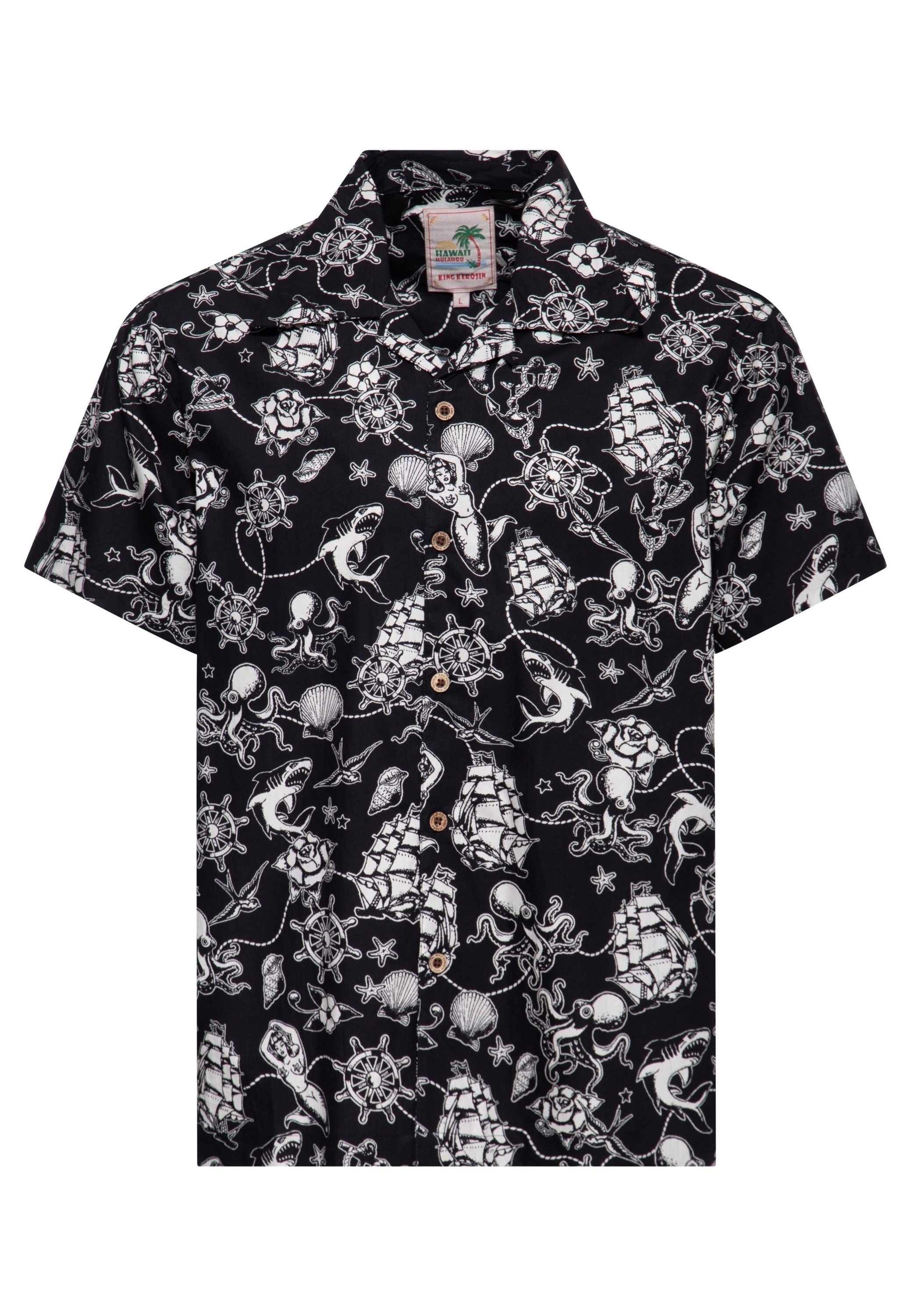 KingKerosin Kurzarmhemd Sailor mit Oldschool Sailor-Tattoo Print günstig online kaufen