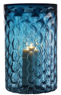 Casa Padrino Kerzenleuchter Luxus Glas Kerzenleuchter Blau Ø 27 x H. 44 cm - Hotel & Restaurant Deko Accessoires