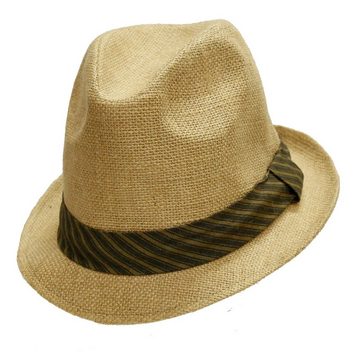 Outbacker Strohhut Trillby Sommerhut aus Jute für Damen und Herren, mit Textil-Hutband