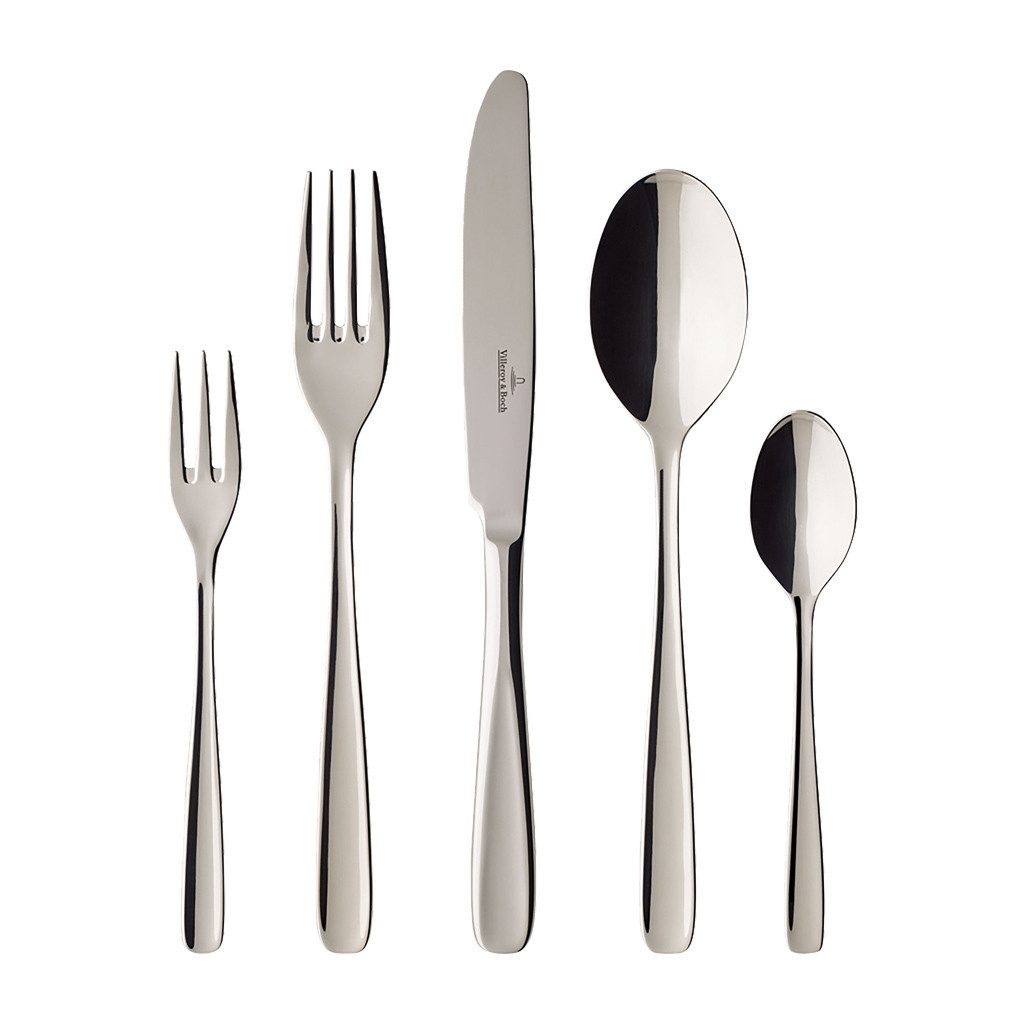 Villeroy & Boch Besteck-Set Liam Tafelbesteck 30-teilig, Für 6 Personen (30-tlg), 6 Personen, Edelstahl, Edelstahl, 30 Stck, spülmaschinenfest
