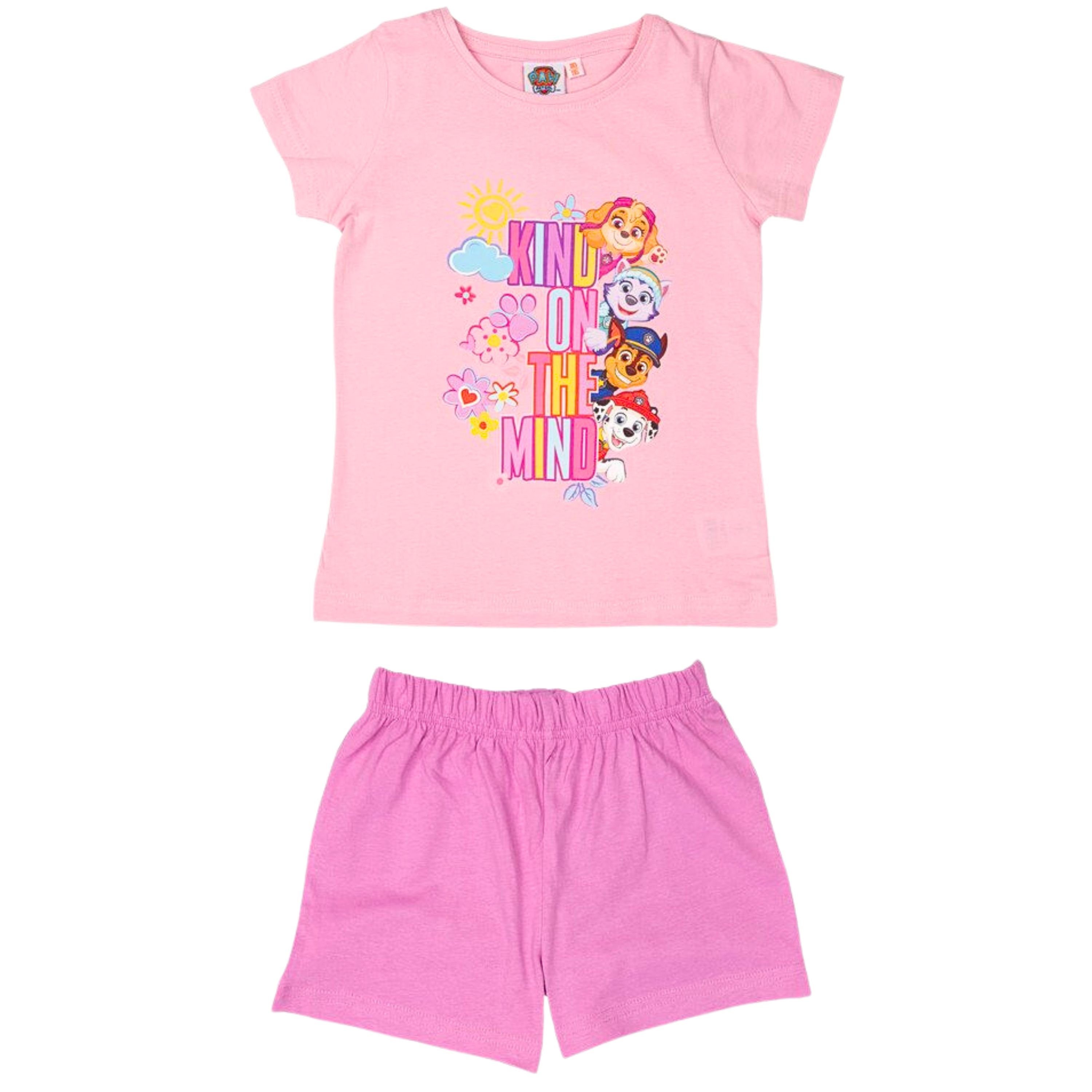 PAW PATROL Schlafanzug Skye - KIND ON THE MIND (2 tlg) Pyjama Set kurz - Mädchen  Shorty Gr. 98-116 cm