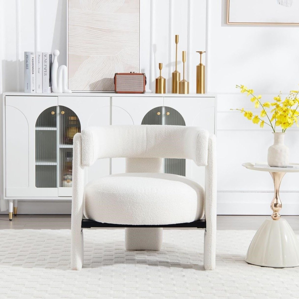 CHAIRUS Loungesessel Nordischer Freizeitstuhl, Einzelsessel (1-St), Umhüllender Sessel mit Kunstfell-Bezug