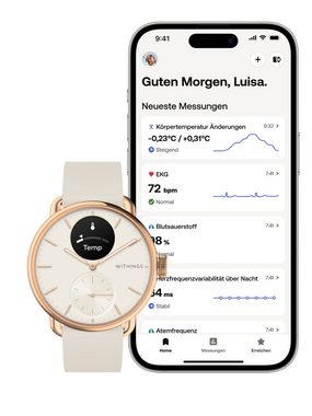 Withings Quarzuhr Withings HWA10-model 3-All-Int ScanWatch 2 Sand 38
