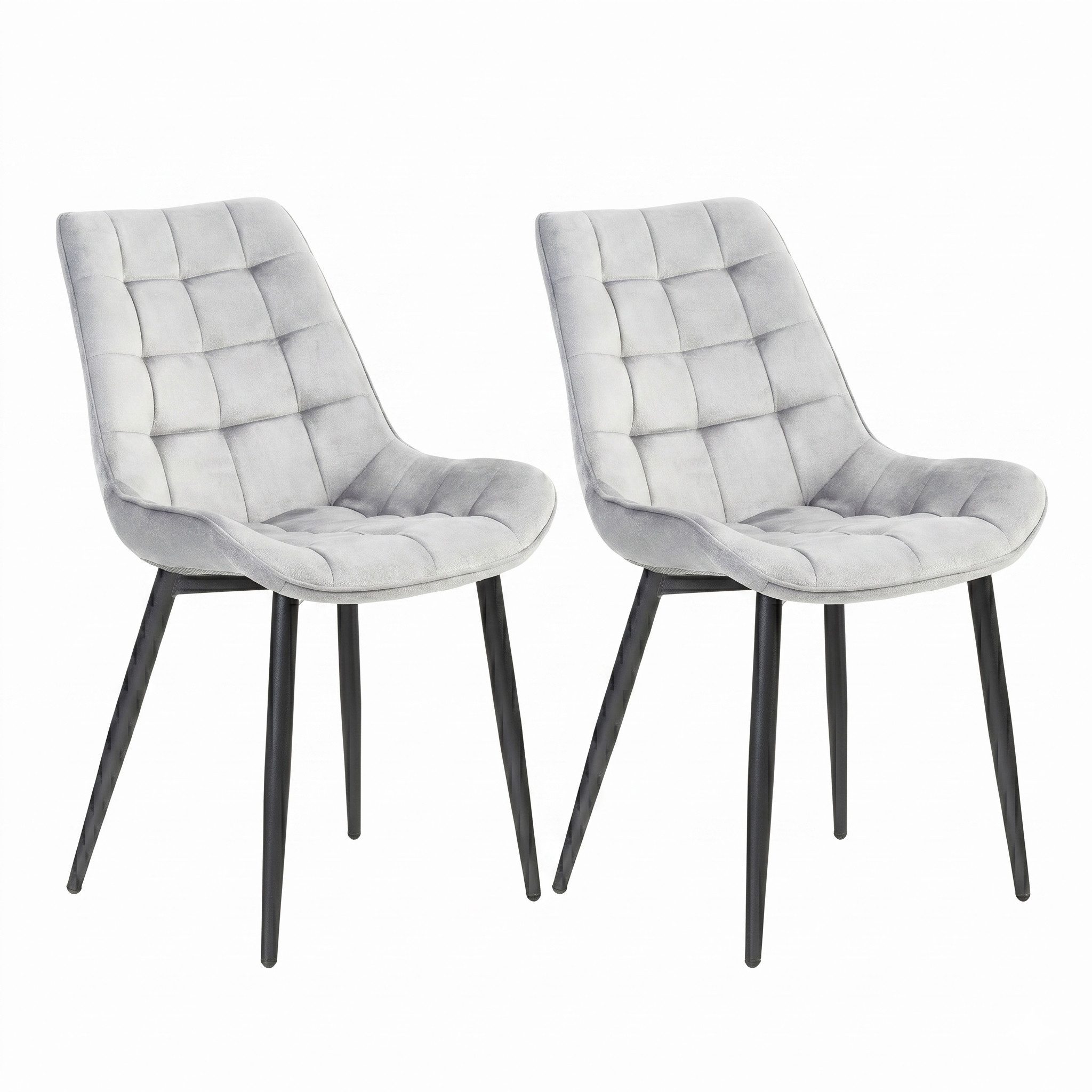 Furnify Samtstuhl STILEN Küchenstuhl Polsterstuhl (Set, 2 St), mit Metallgestell & Polsterung
