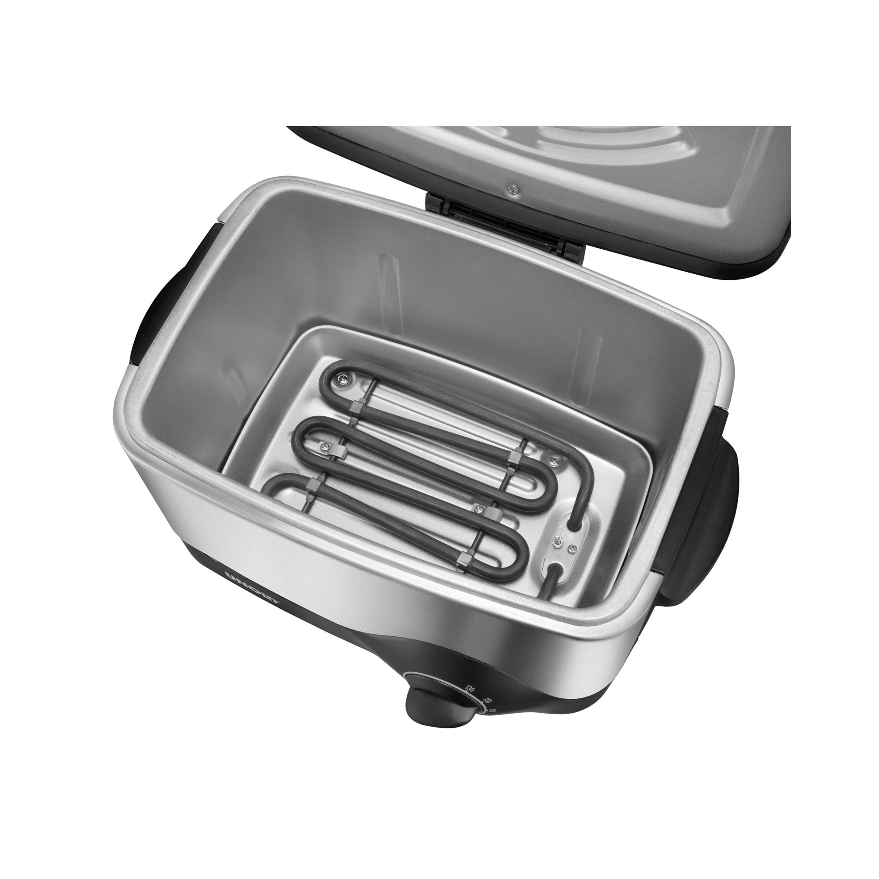 Unold Fritteuse Kompakt, 1200 W, Edelstahl, Cool-Touch, abnehmbarer Deckel mit Aktivkohlefilter