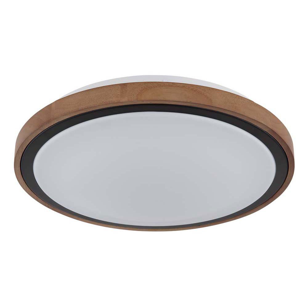 GLOBO LIGHTING LED Deckenleuchte, LED-Leuchtmittel fest verbaut, Kaltweiß, Warmweiß, Neutralweiß, Tageslichtweiß, Farbwechsel, LED Deckenleuchte Wohnzimmerlampe Holz braun Alu Memoryfunktion D 36cm