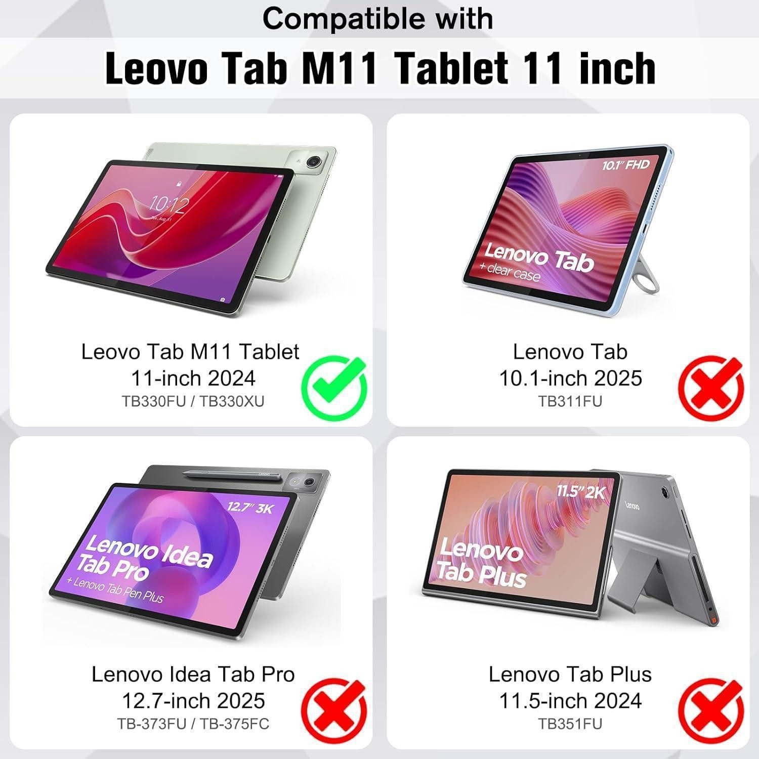 LuxusKollektion Tablet-Hülle Tablet Hülle für Lenovo Tab M11 11 Zoll mit Stifthalter Schwarz