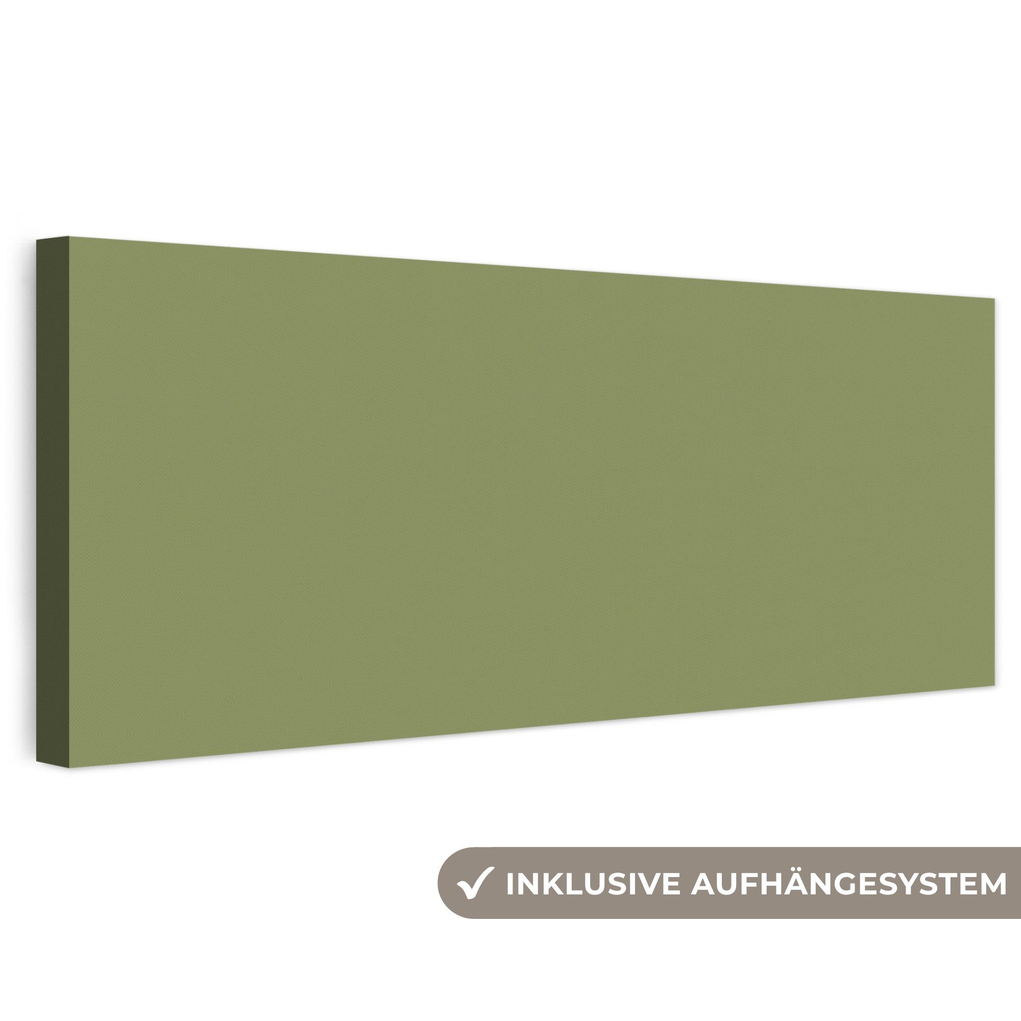 OneMillionCanvasses® Leinwandbild Panorama Kräuter - Matcha - Grün, Fotodruck (1 St), Wandbild, Deko Schlafzimmer Wohnzimmer Flur 60x20 cm