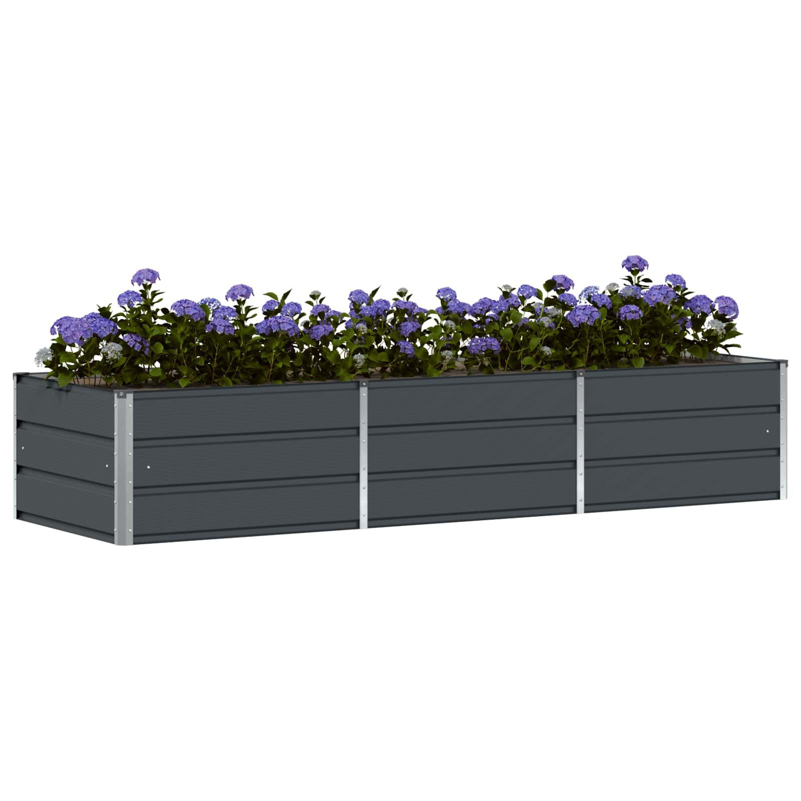 vidaXL Blumentopf Pflanzkübel Anthrazit 240 x 80 x 45 cm Stahl (1 St)