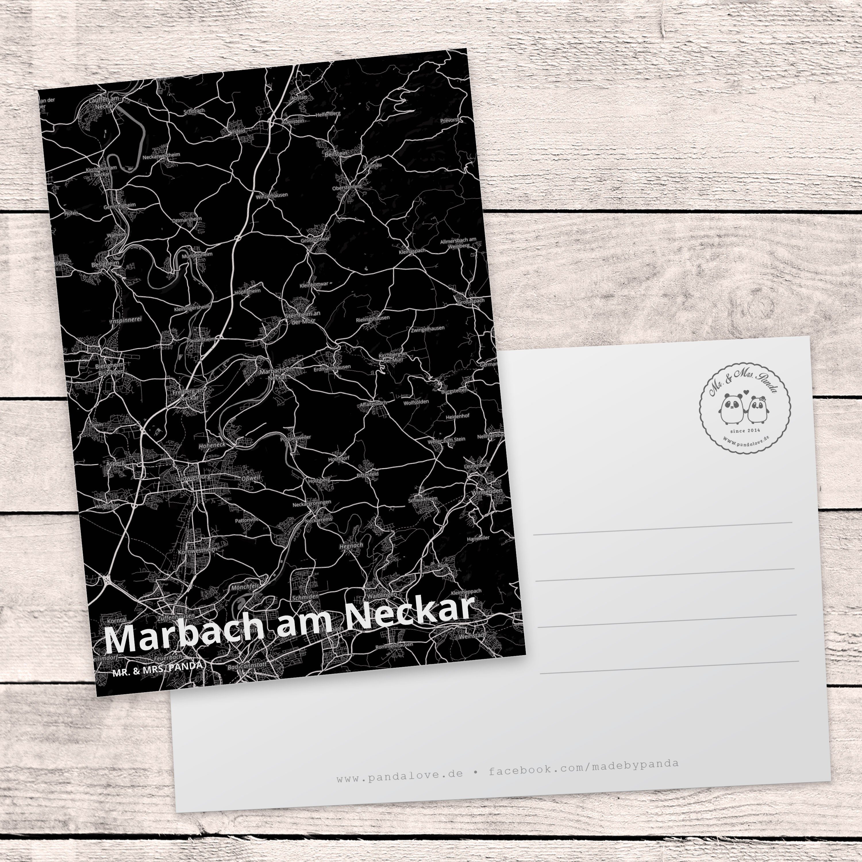 am Marbach - Dorf Karte Postkarte Stadt, L Neckar Stadt Mr. & Dorf, Städte, Panda Mrs. Geschenk,