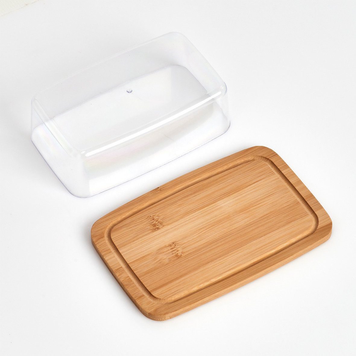 Zeller Present Butterdose Butterdose mit Bambusbrett, 19 x 12 cm, ZELLER - ZELLER, (einzeln, 2-tlg)
