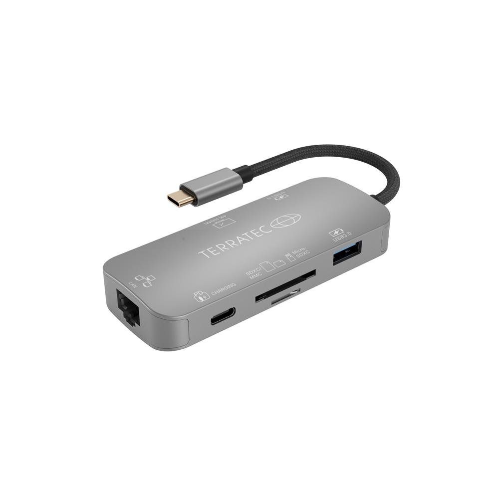 Terratec CONNECT C8 Dockingstation (Adapter mit USB-C PD, HDMI, 2x USB 3.0, Card Reader und RJ45)