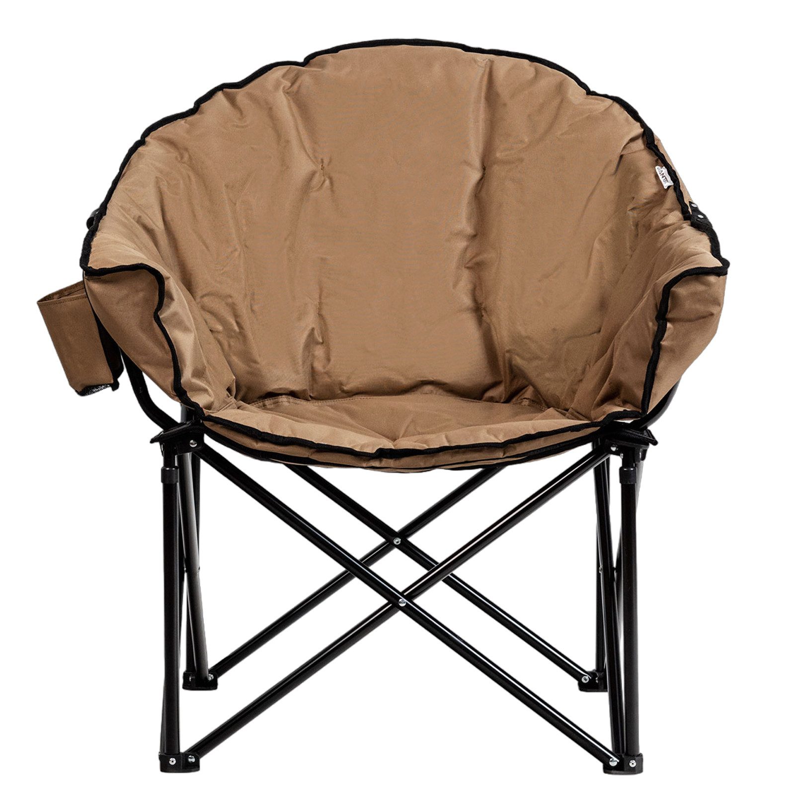COSTWAY Campingstuhl, Moon Chair mit Becherhalter, klappbar, rund