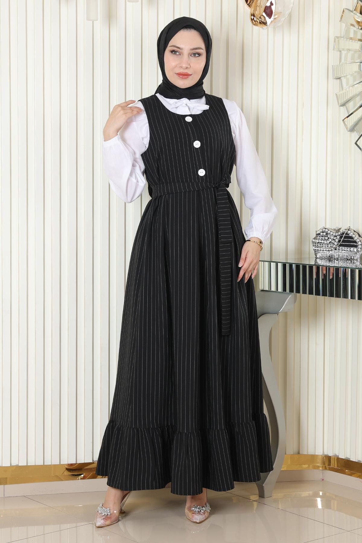 MODAMİHRAM Tunika Gefalteter Gürtelrockanzug Tabby 19221 günstig online kaufen