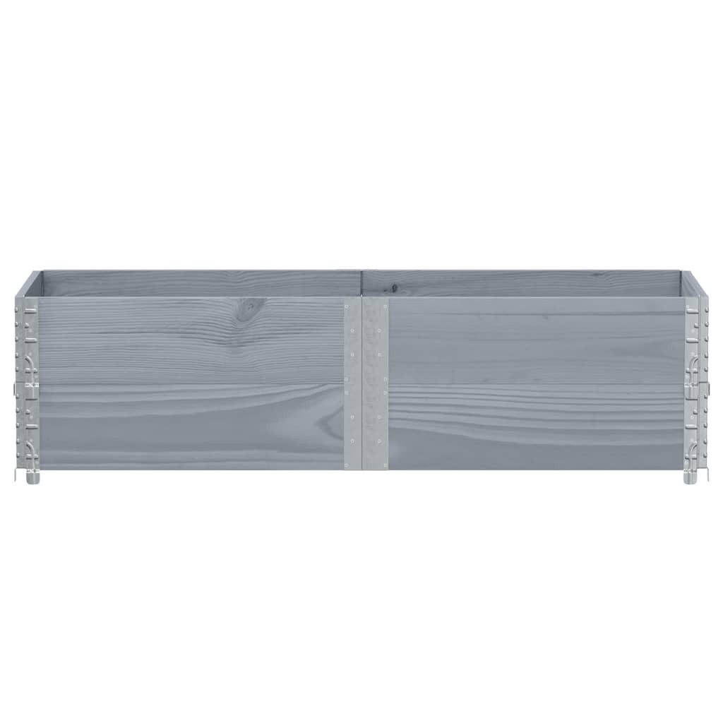 vidaXL Palettenbett Paletten-Aufsatzrahmen 2 Stk. Grau 150x50 cm Massivholz Kiefer (2-tlg)