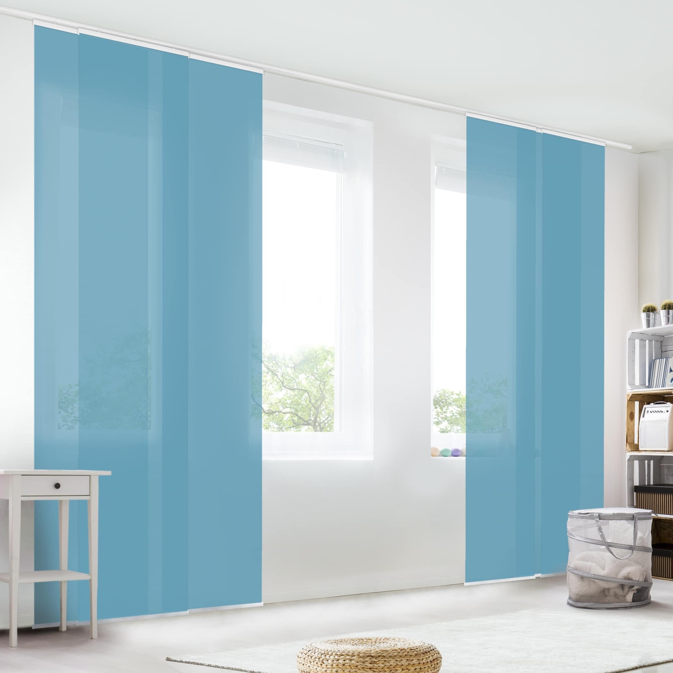 Bilderdepot24 Schiebegardine modern Flächenvorhang blickdicht Meerblau, günstig online kaufen