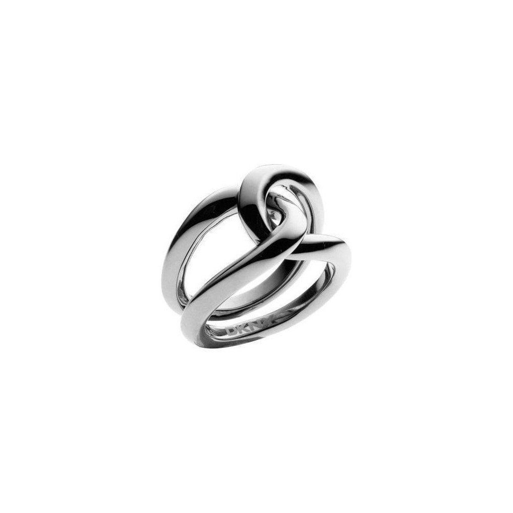 DKNY Fingerring Damen, aus Edelstahl, Silber, Gr. 53 (16,9mm)