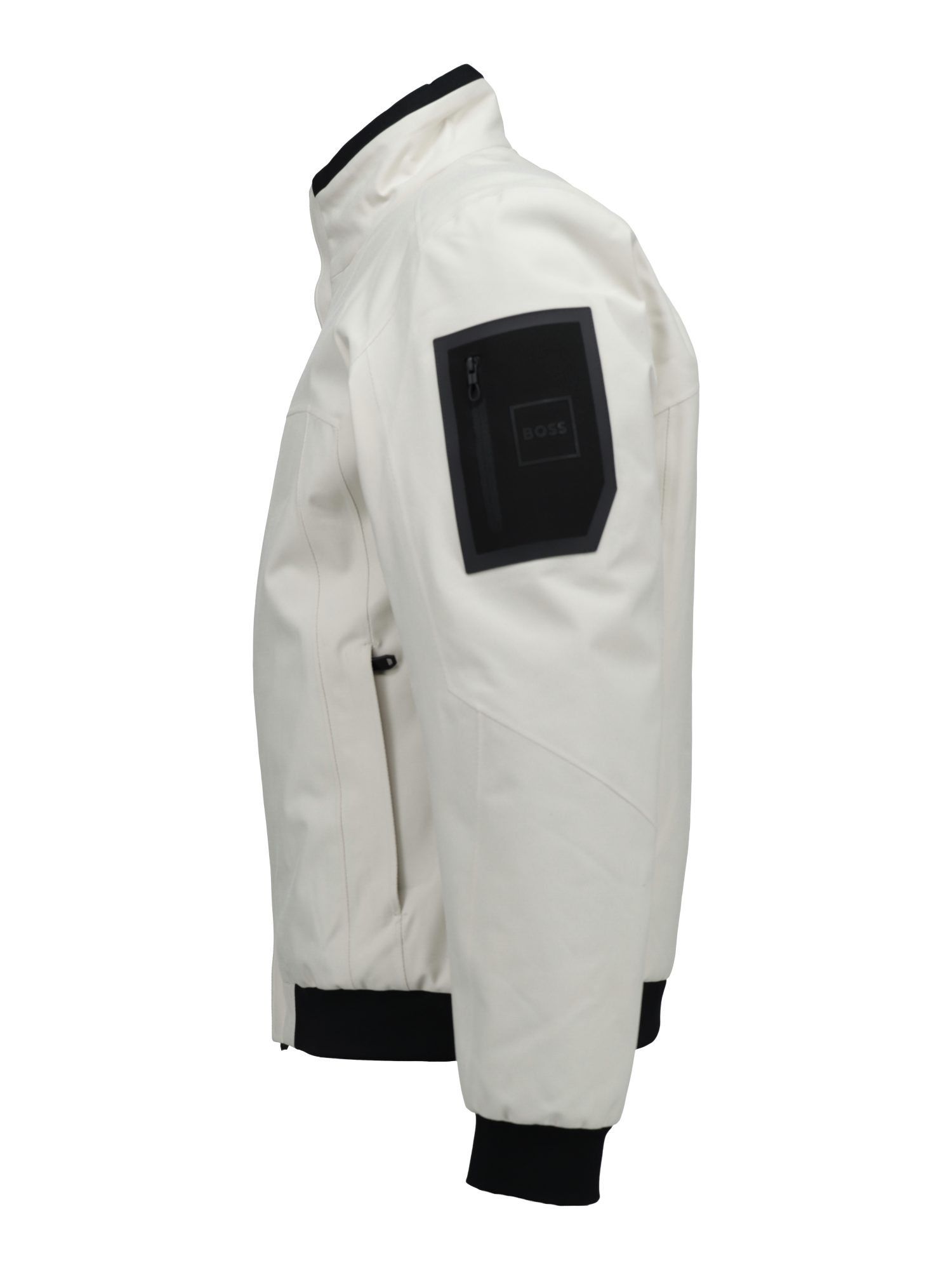BOSS GREEN Outdoorjacke weiß,Casual,Polyester,Unifarben,Stehkragen,Lang,Regular Fit