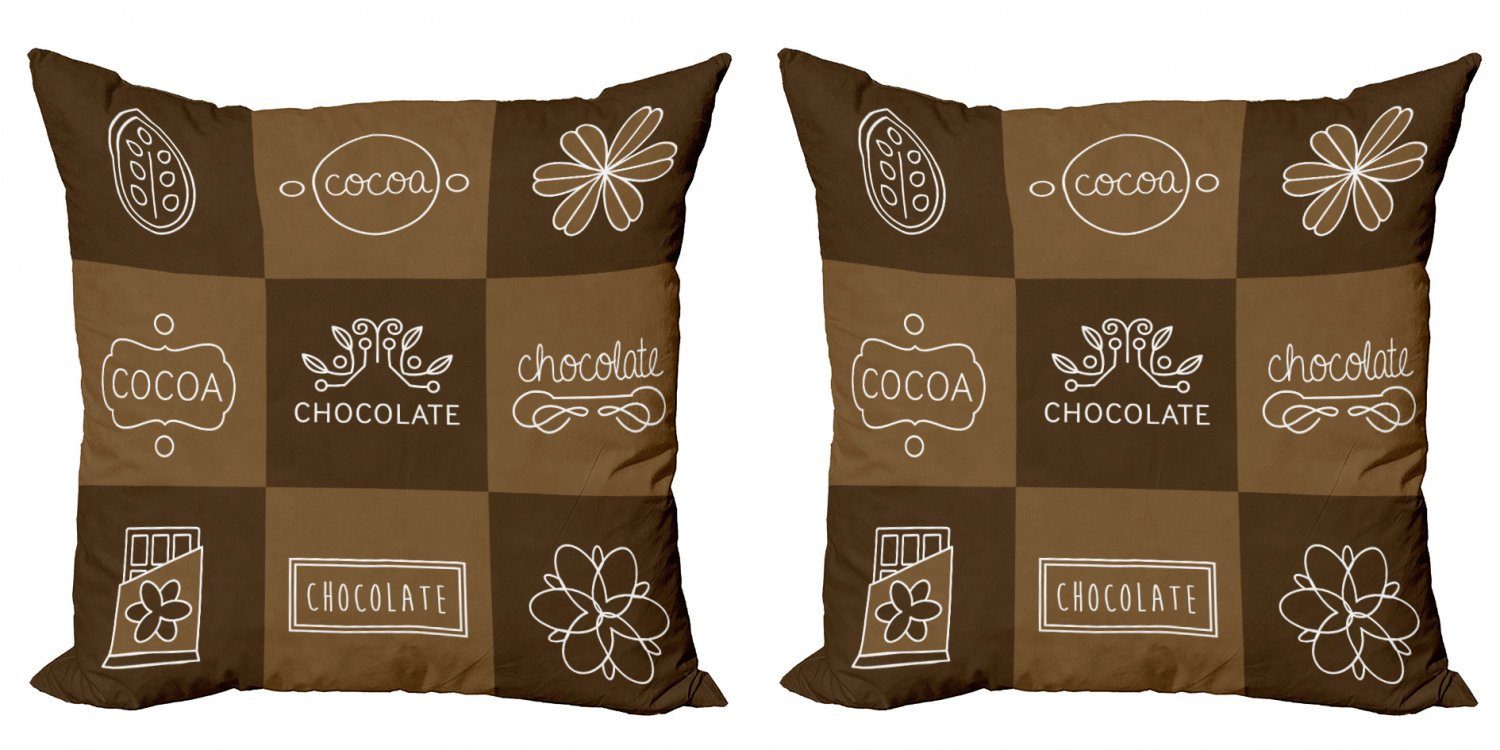Kissenbezüge Modern Accent Doppelseitiger Digitaldruck, Abakuhaus (2 Stück), Schokolade Kakao Schokolade