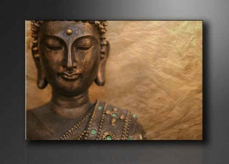 Visario Leinwandbild »Wandbild auf Leinwand 80 x 60 cm aufhängfertig von Visario«, Buddha