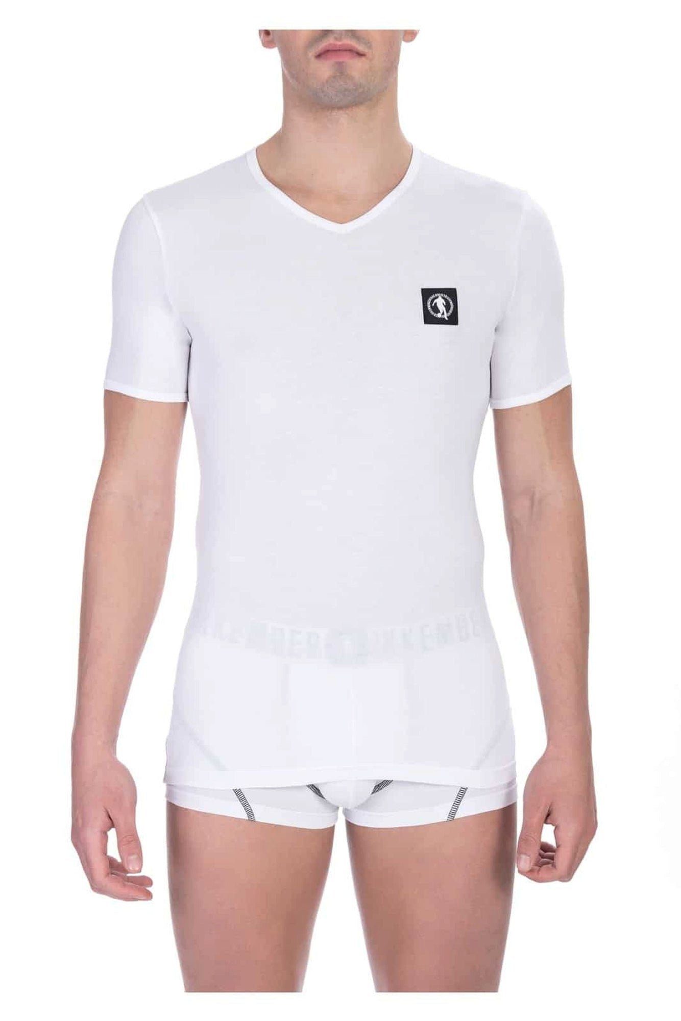 Bikkembergs T-Shirt, 2ei T-Shirts Pack, Weiß, V-Ausschnitt (2er Pack, 2ei T-Shirts)