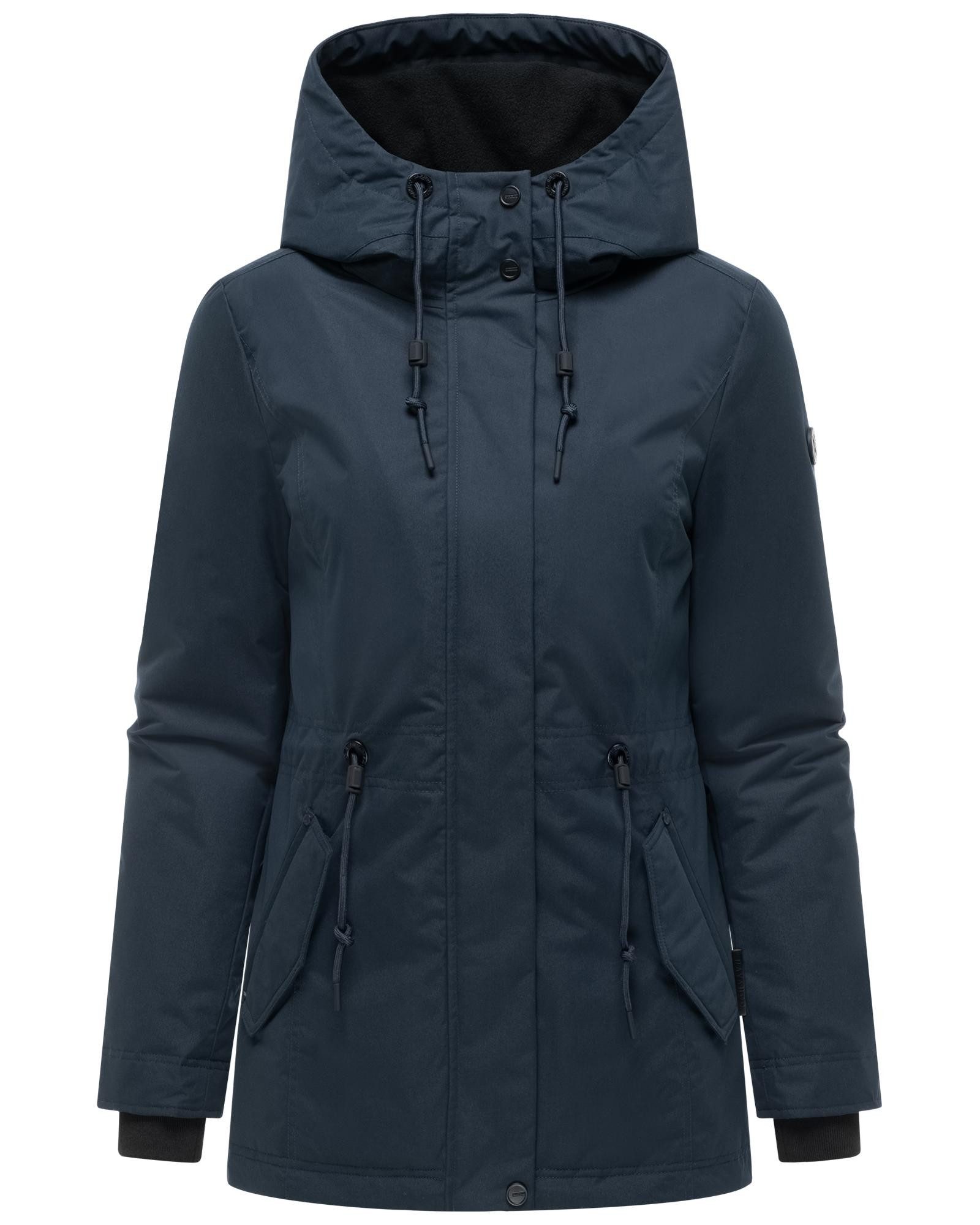 Navahoo Winterjacke Nibellaa 14 Warme Damen Jacke mit Taillenzugkordel