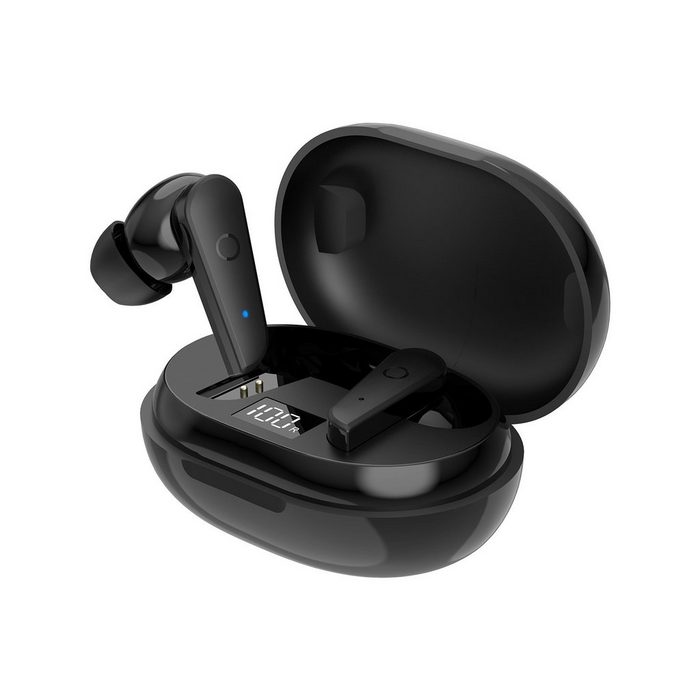 RIVERSONG True Sound Kopfhörer Bluetooth Wireless Schwarz wireless In-Ear-Kopfhörer (Leichtes und kompaktes Design Angenehmer Tragekomfort HD-Klang Touch-Steuerung Stabile BT5.0-Verbindung In Ear Kopfhörer Bluetooth - Kopfhörer HD-Klang)