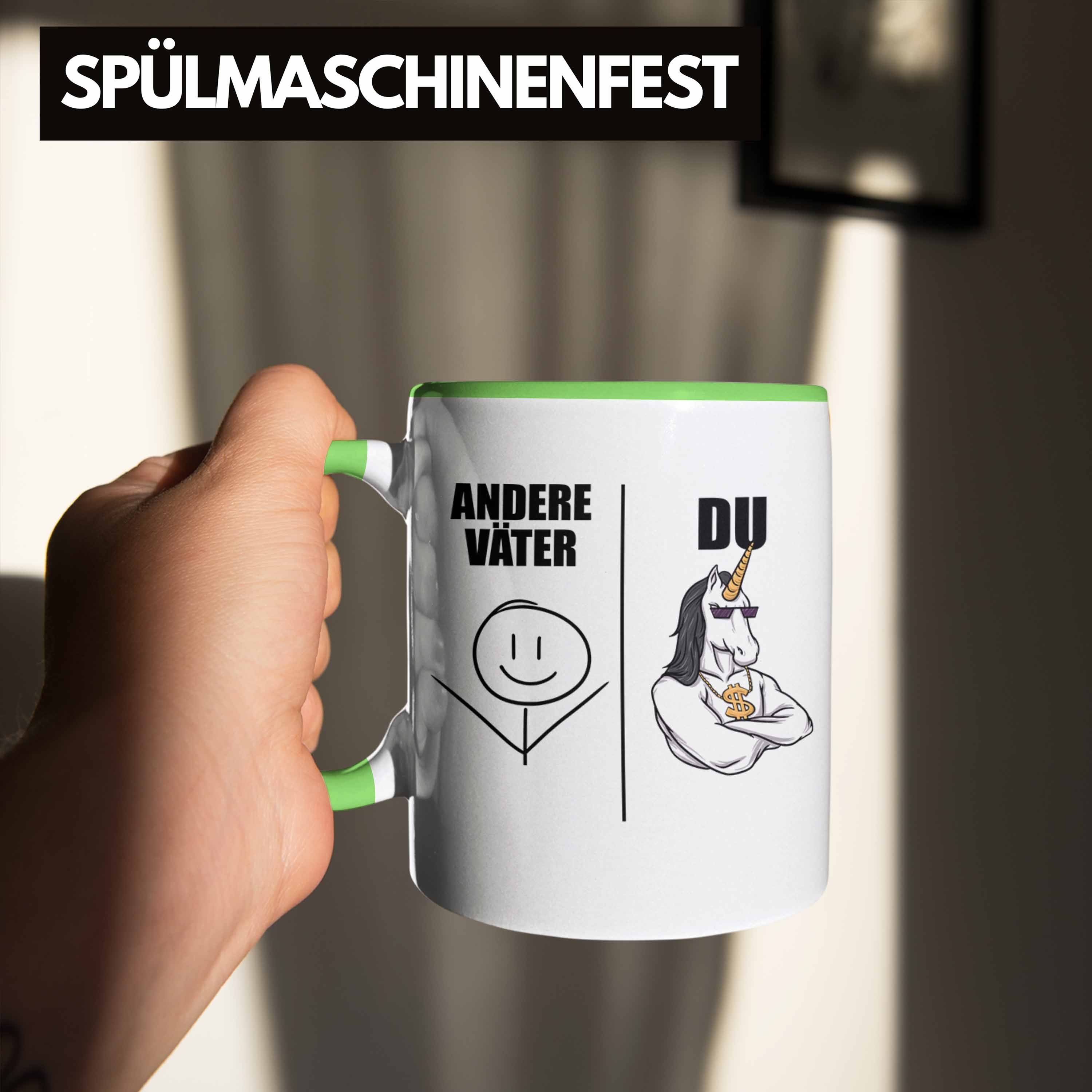 Bester - Kaffeetasse Tasse Trendation Papa Grün Spruch Sohn für Geschenk mit Vatertag Tasse Vater Geschenkidee von Trendation