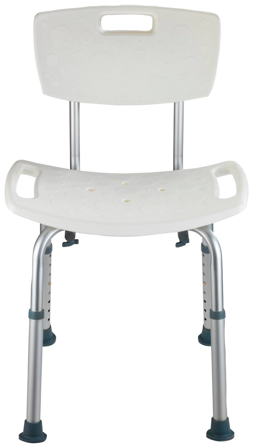 WENKO Duschhocker Secura, belastbar bis 130 kg, mit Rückenlehne