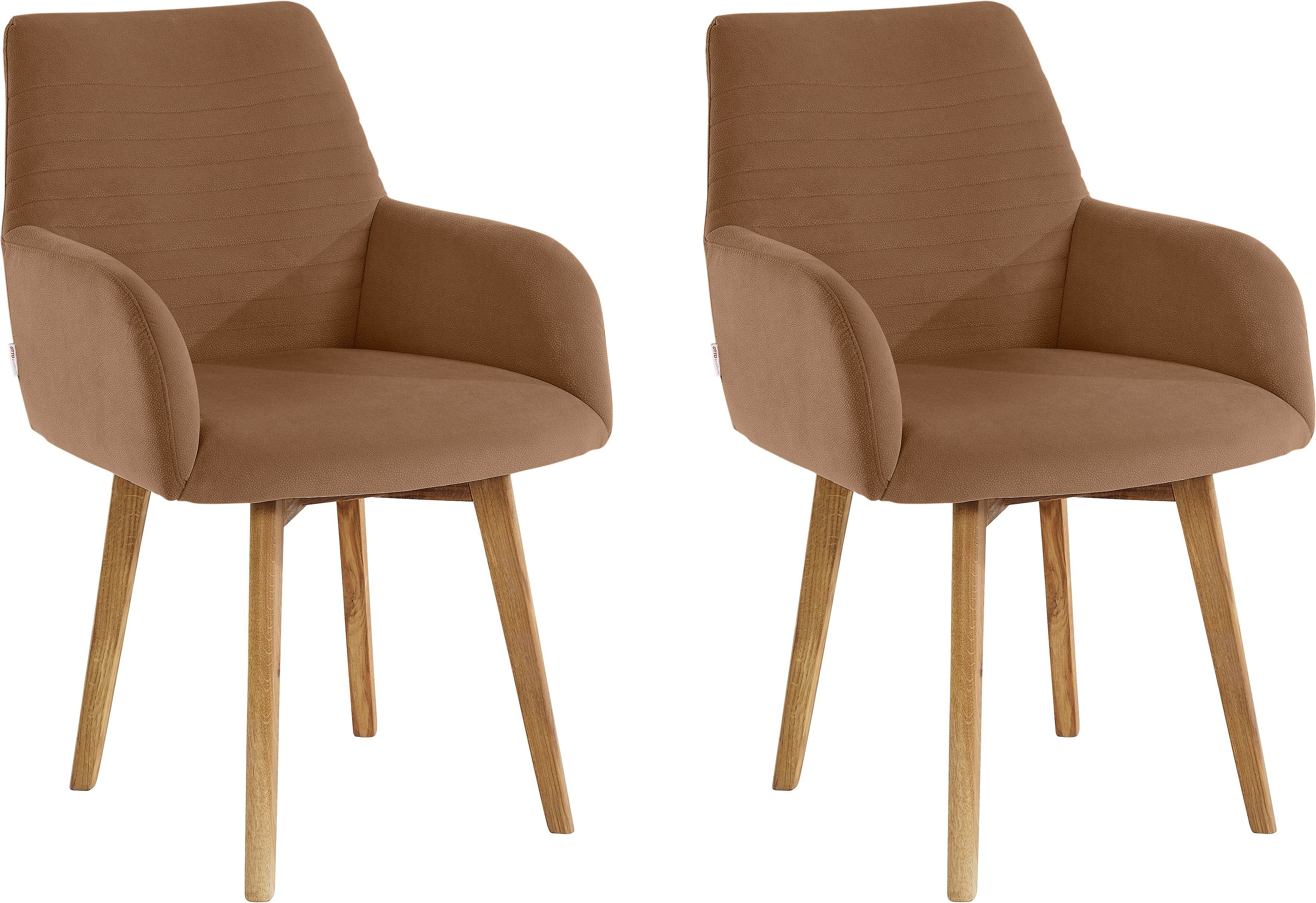 OTTO products Armlehnstuhl Alessja (Set, 2 St), Bezug aus Microfaser, Gestell aus Eiche Massivholz. Reduzierter Preis € 277,68. Unverbindliche Preisempfehlung € 321,00, (€ 138,84 pro 1 Stk)