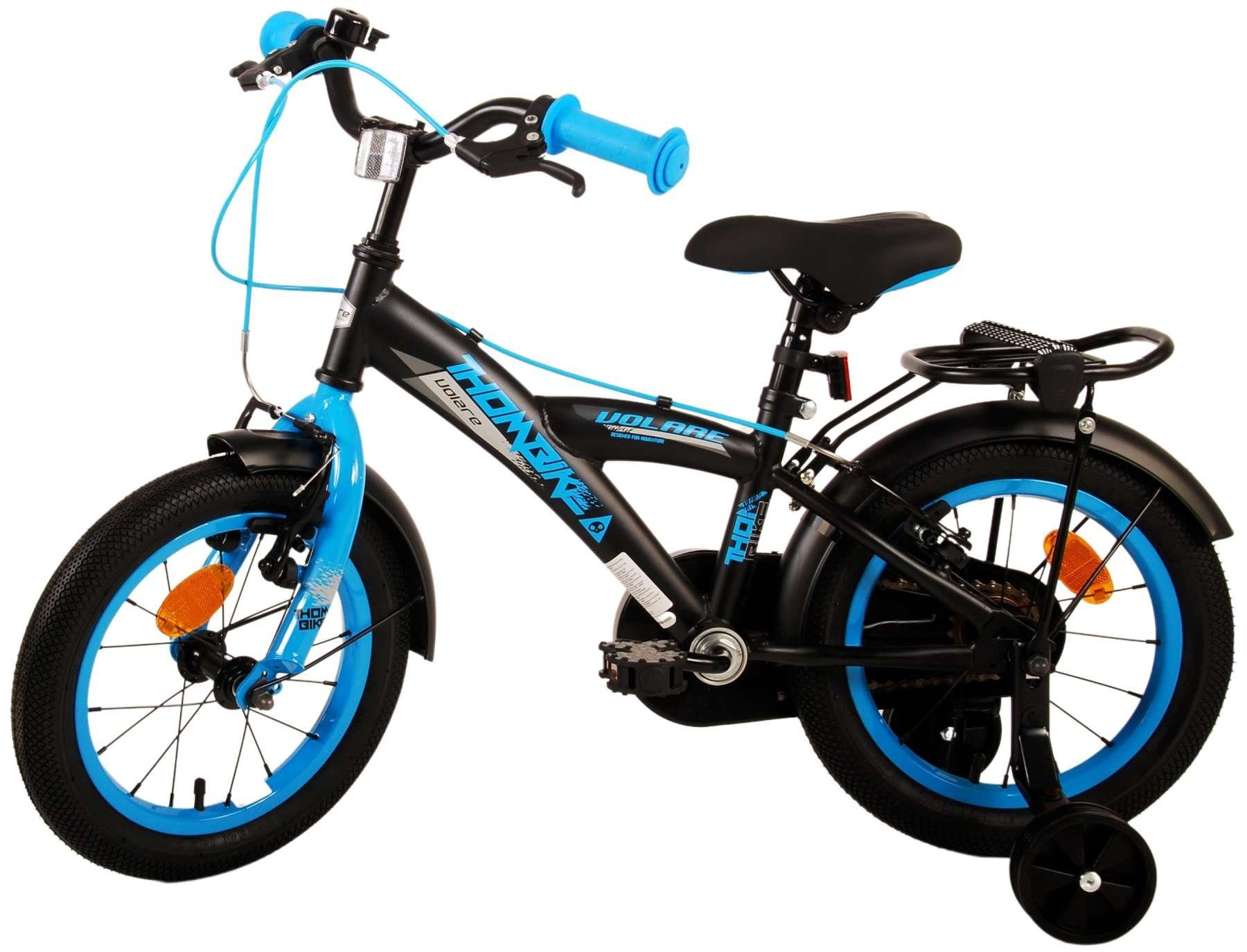 Blau - ohne - - Zoll Stützräder mit Kinderrad Schaltung TPFSports Sicherheitsgriffe), Zoll Thombike Fahrrad Jungen Jungs Gang, Kinder 1 (Jungsfahrrad 2x Fahrrad - Volare - mit Kinderfahrrad Handbremse, 14 14