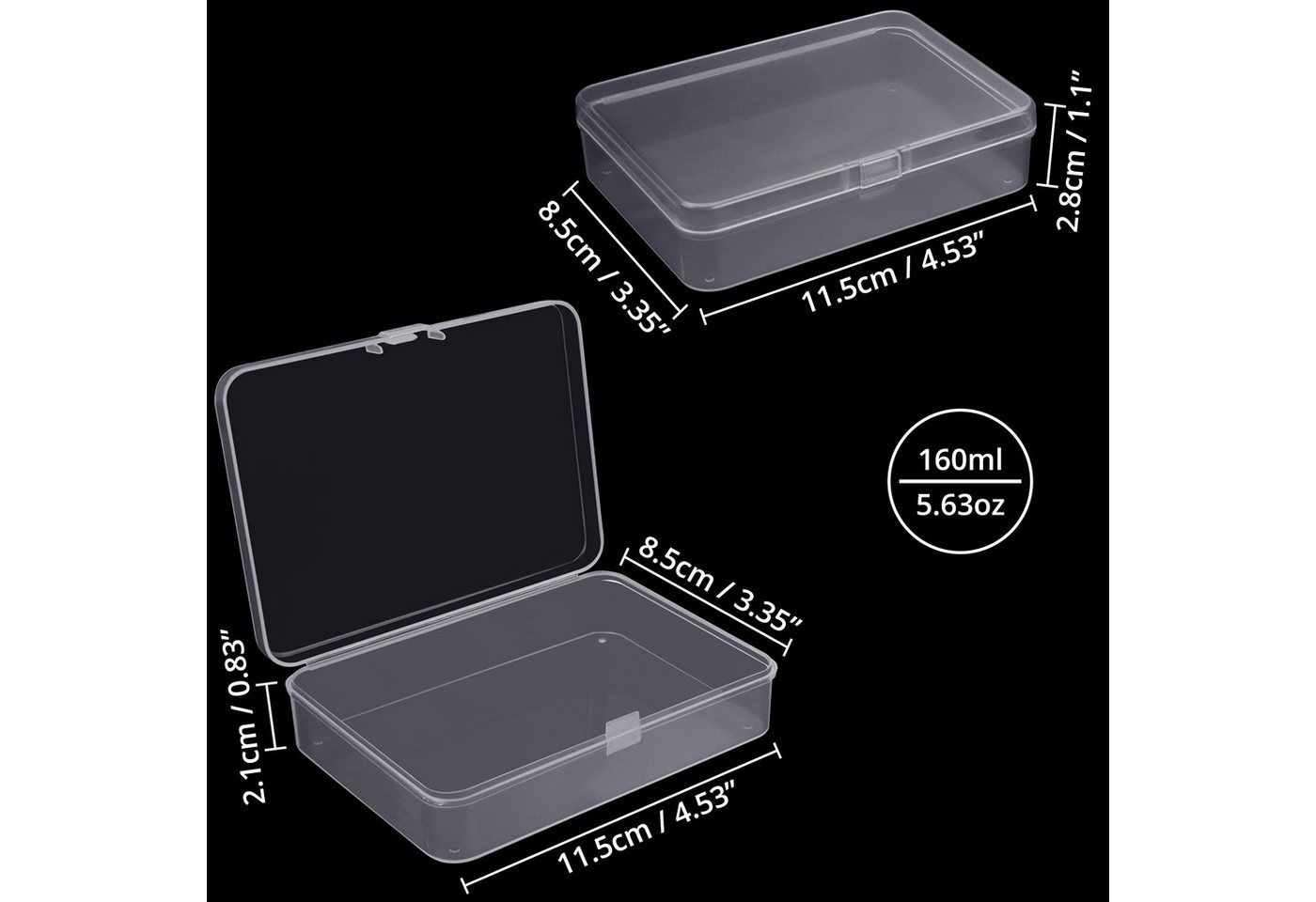 Thumbnail - Belle Vous Aufbewahrungsbox Kleine Plastikboxen - 24er Set - L11 x B8,5 x H2,8 cm (24 St)