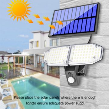 GelldG LED Solarleuchte Solarlampen für Außen 20W, 100 LED Solarleuchten mit Bewegungsmelder