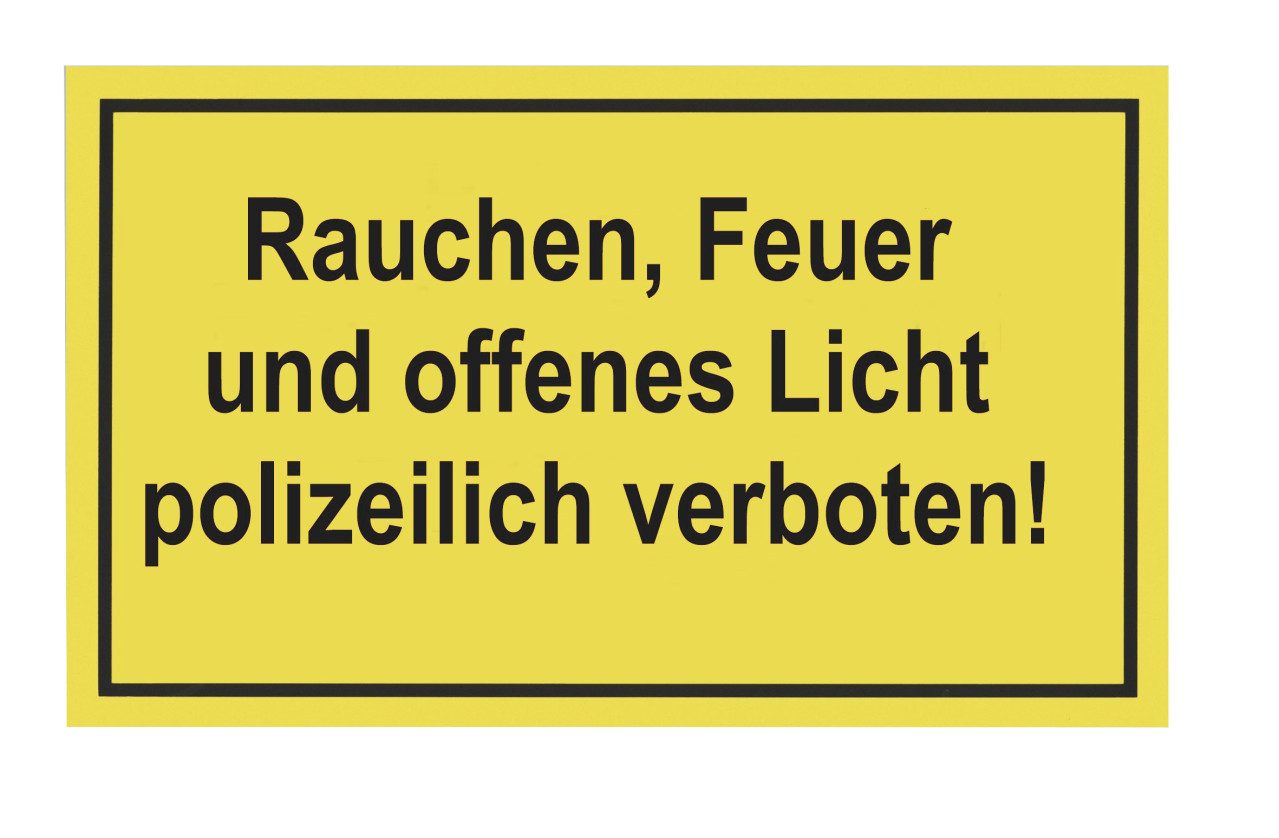 Conmetall Warnschild Conmetall Hinweisschild Rauchen, Feuer und offenes
