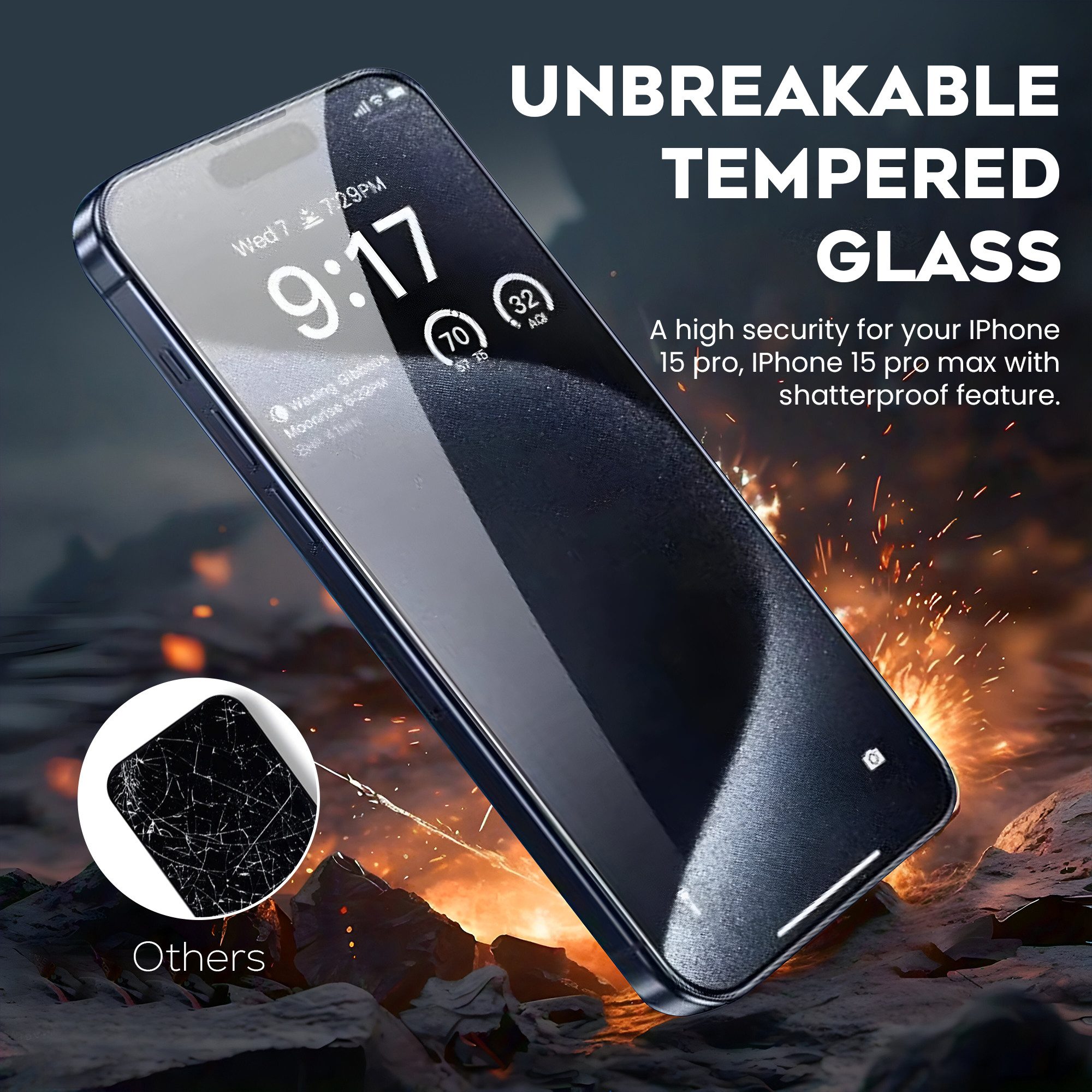 MAQETARA Products Displayschutzglas 4x Schutzglas-Displayschutz für iPhone 15/16 Pro & 15Pro für iPhone 16/15/15 Pro (6,1), Packung, 4 Stück, 9H, kristallklar, Anti-Fingerabdruck, kratzfest & stoßfest