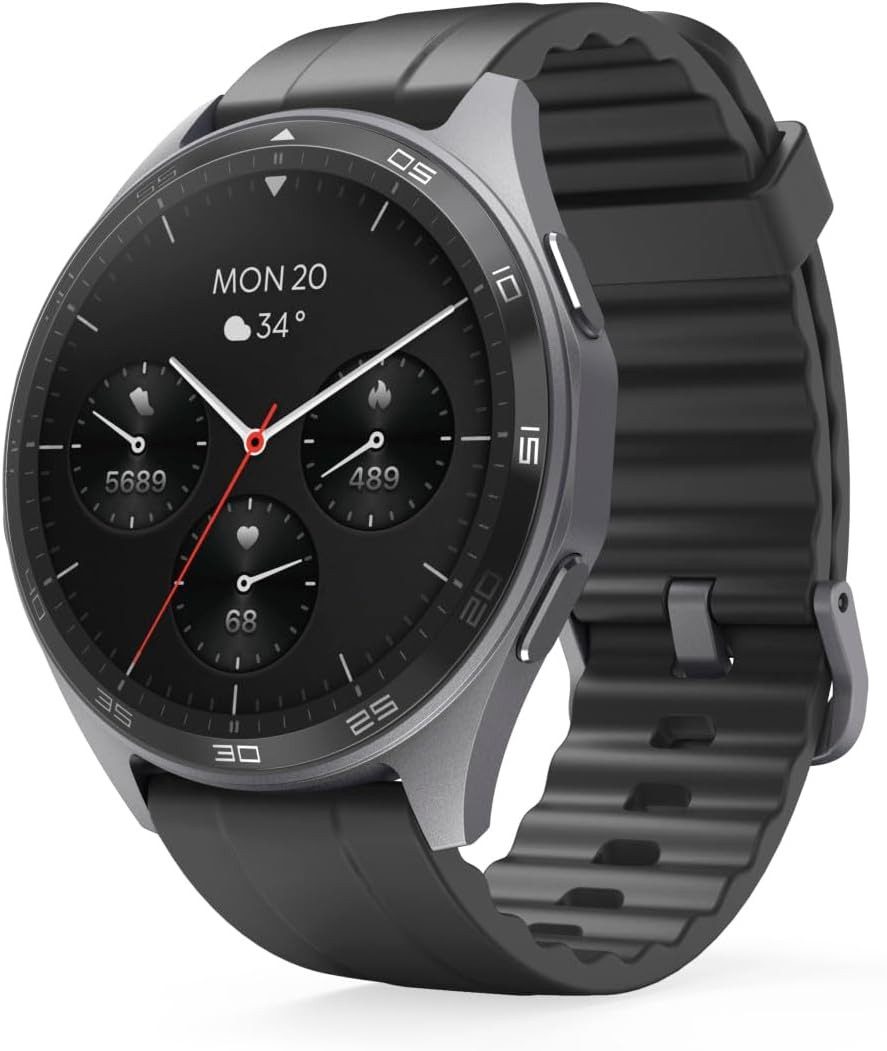 Hama 00178618 Smartwatch (3,6 cm, android ios), Smartwatch mit GPS, 1.43" Display, SpO2, 110 Sportmodi, IP68