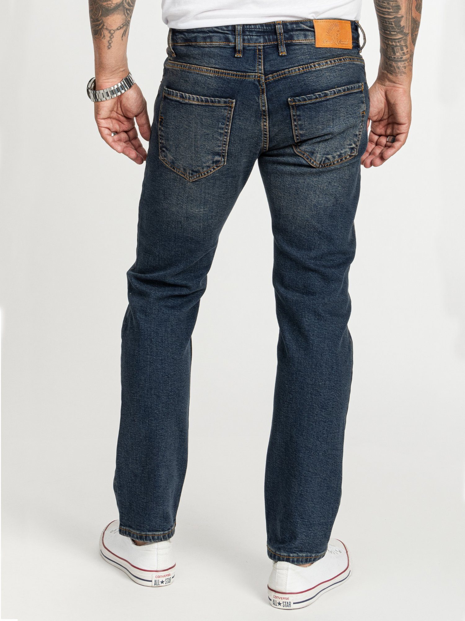 Rock Creek Regular-fit-Jeans Herren Jeans Dunkelblau RC-2400 Stonewashed